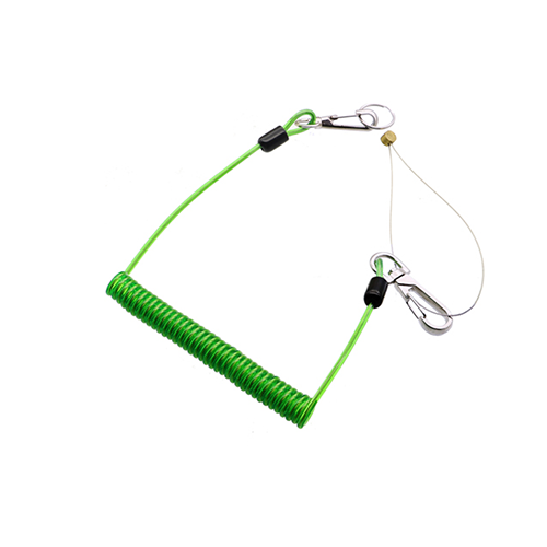 Greenlife Clear Green 2M Coiled Calbe Lanyard For Safety Work at Heights