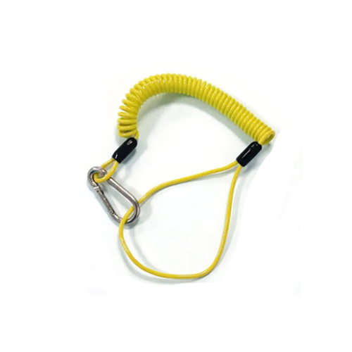 Light Green Spring Flexible Coil Lanyard With Carabiner & Wrist Loop