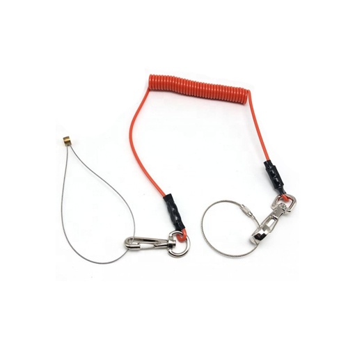 Securing Orange Wire PU Coated Retractable Tool Lanyard Stop The Drop SWL 2KG