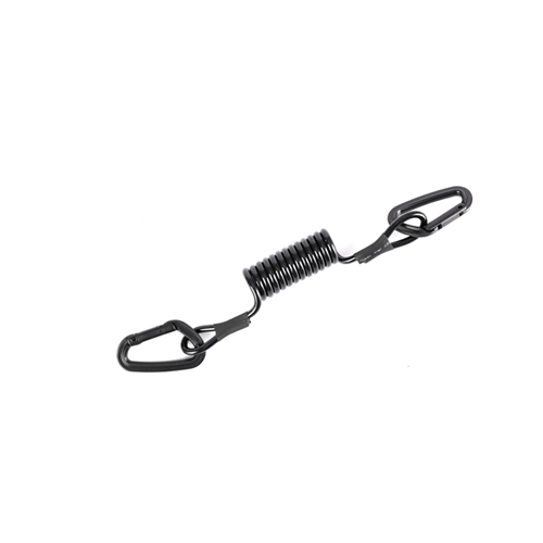 Multi-use Black Coiled Bungee Cord With Double Carabiner End