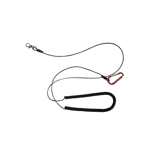 Carabiner Hook Spring Stretchy 5M Coil Key Chain Strap Black