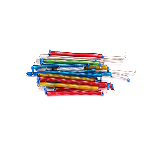 Stainless Steel Core Coiled Security Tethers Colorful Cords With Screw Terminals