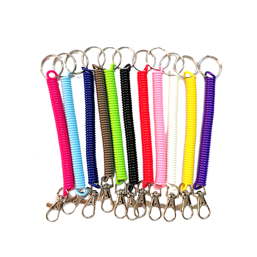 Universal Safety Colorful Polyurethane Coil Key Chain Lanyard Holders Expanding 1M