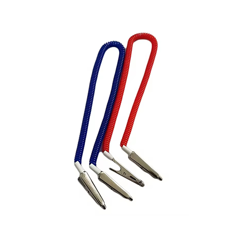 China 2.0mm Blue / Red Spring Safety Coiled Clip Straps Cords For Holding Dental Napkin