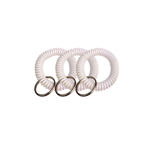 Promotional Stretchable White Wrist Coil Bracelet With Split Ring 1 PCS