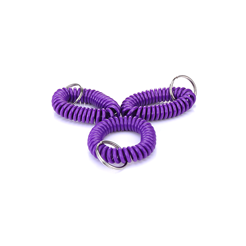 Stretchable Purple Plastic Wrist Coil Bracelet 55 MM Fall Protection For Keys