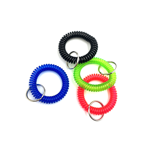 Custom Multi-purpose Super Quality TPU Plastic Coiled Wrist Coil Bands For Key Safety