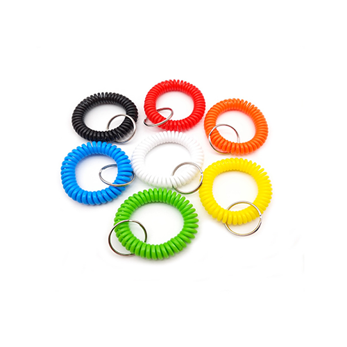 Economical Plastic EVA Colorful Wrist Key Coil Chains For Promotional Fastening