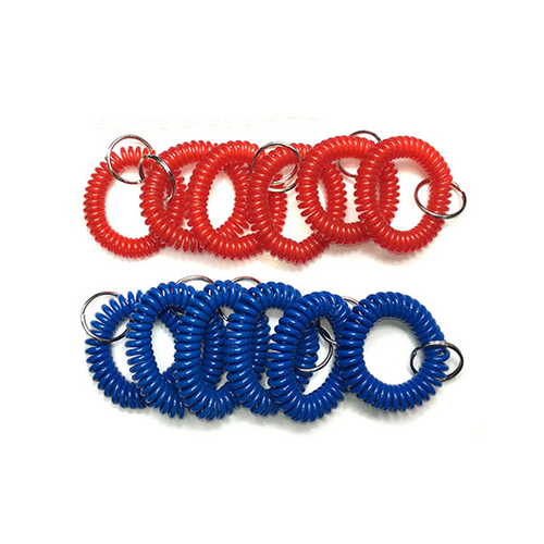 Innovative Original Plastic TPU Covered Bungee Safety Coiled Key Chains Fashionable Red / Blue Color