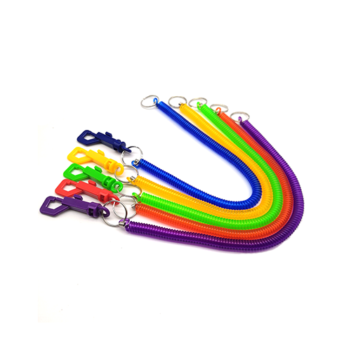 Economical Colorful Plastic EVA Casino-jogger Spring Coil Key Chain With Split Ring