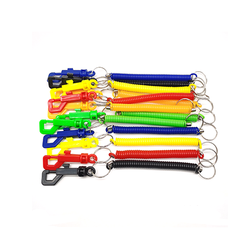 12PCS 6 Colors Popular Security Cables Promotional Plastic Sprial String With Key Holder