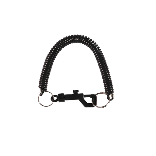 Hot Sales Black Muti-usage Protec Losting Spring Jogger Coiled Clip Lanyards Whole Length 33CM