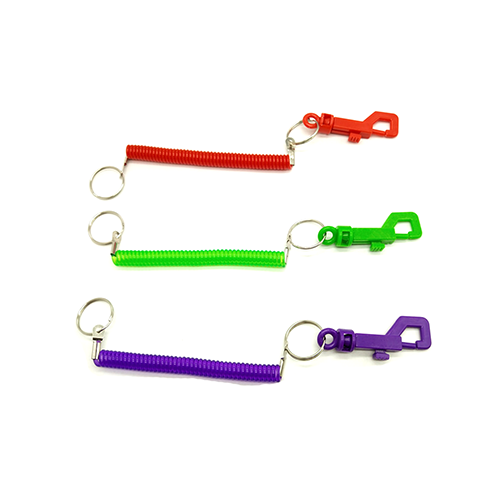 Unviersal Colored Bungee Sprial Clip Lanyard Cords For Dropping Protection