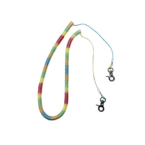 Colorful Polyester Line Core Spiral Spring Lanyard Rope For Bird Flying Safety