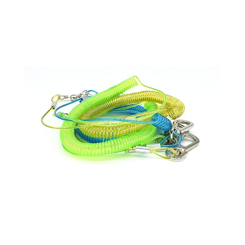 Hot Selling 5Meter Parrot Training Plastic Bule/Green TPU Coiled Lanyard Rope For Flying Safety