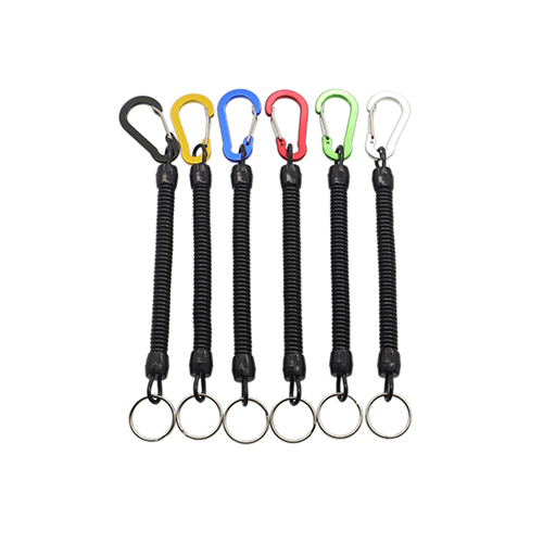 Custom 22CM Spiral Extendable Finishing Pliers Coiled Tethers With Ring And New Flat Karabiner