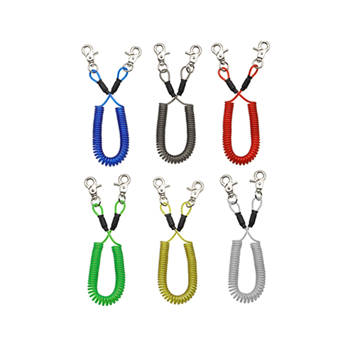 Colored Plastic Fishing Kayak Boats 2M Wire Coil Lanyard For Rod Tackle Leash Spiral Cord