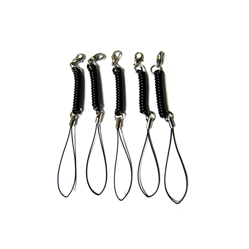 Drop Protecting Coil Lanyard Mini Spiral Spring Short Tether With Nylon Cellphone Strap For Promotion