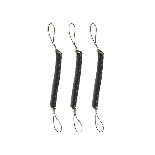 Economical Black Plastic Coil Safety Strap With Loops Without Pen Dropping