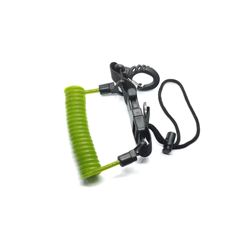 Scuba Diving Accessory Anti-lost Camera Flashlights Quick Release Green Safety Coiled Lanyard 